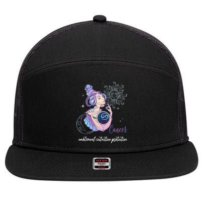 Cancer Zodiac Sign Woman Cancer Horoscope Astrology 7 Panel Mesh Trucker Snapback Hat