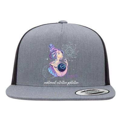 Cancer Zodiac Sign Woman Cancer Horoscope Astrology Flat Bill Trucker Hat