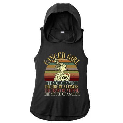 Cancer Zodiac Sign Gift June And July Birthday Gift Ladies PosiCharge Tri-Blend Wicking Draft Hoodie Tank