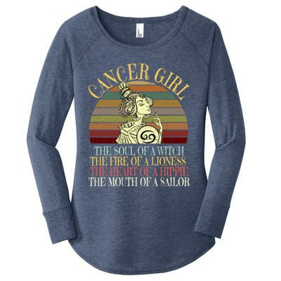 Cancer Zodiac Sign Gift June And July Birthday Gift Women's Perfect Tri Tunic Long Sleeve Shirt