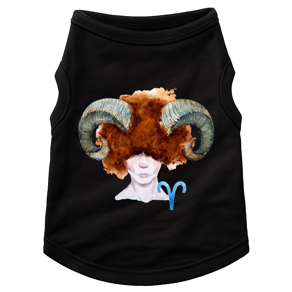 Capricorn. Zodiac Sign Watercolor Illustration Doggie Tank
