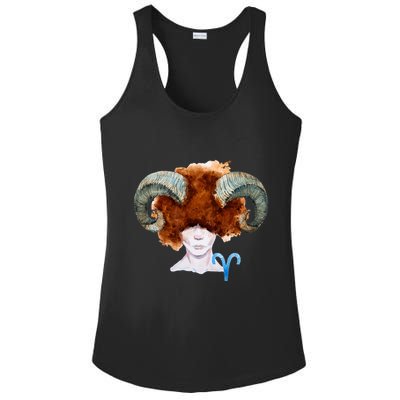 Capricorn. Zodiac Sign Watercolor Illustration Ladies PosiCharge Competitor Racerback Tank