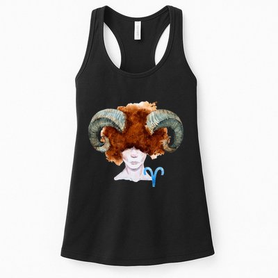 Capricorn. Zodiac Sign Watercolor Illustration Womens Tank Top