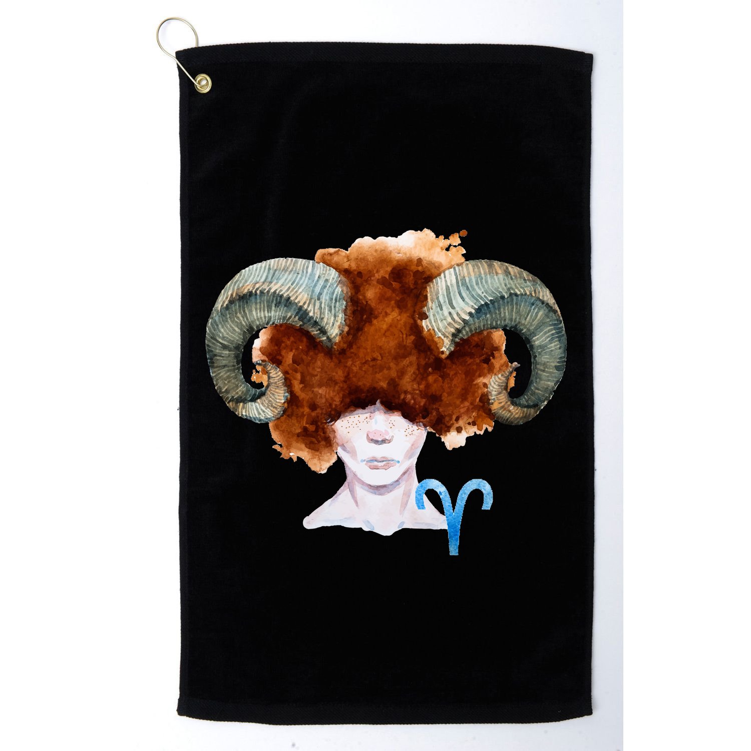 Capricorn. Zodiac Sign Watercolor Illustration Golf Towel