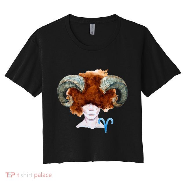 Capricorn. Zodiac Sign Watercolor Illustration Crop Top