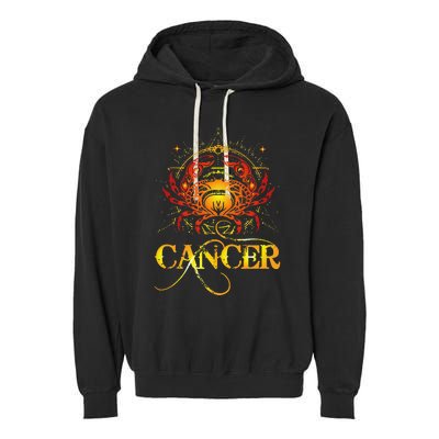 Crab Zodiac Sign Symbol Horoscope Cancer Garment-Dyed Fleece Hoodie