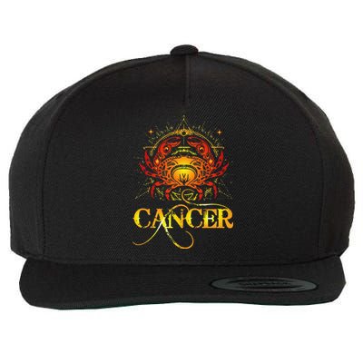 Crab Zodiac Sign Symbol Horoscope Cancer Wool Snapback Cap