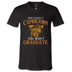 Capricorn Zodiac Sign Birthday December to January Astrology V-Neck T-Shirt