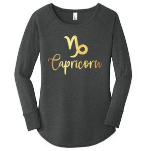 Capricorn Zodiac Sign December January Birthday Horoscope Women's Perfect Tri Tunic Long Sleeve Shirt