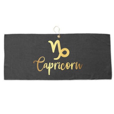 Capricorn Zodiac Sign December January Birthday Horoscope Large Microfiber Waffle Golf Towel