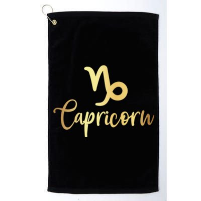 Capricorn Zodiac Sign December January Birthday Horoscope Platinum Collection Golf Towel