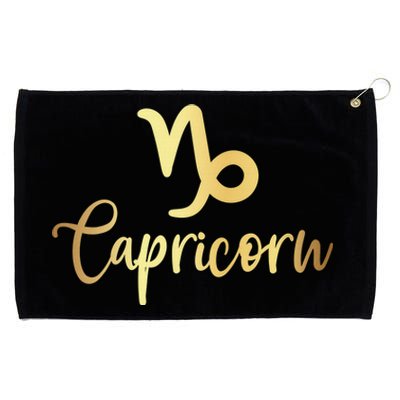 Capricorn Zodiac Sign December January Birthday Horoscope Grommeted Golf Towel