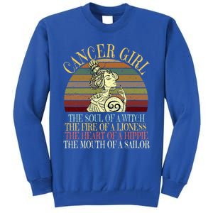 Cancer Zodiac Sign Gift June And July Birthday Gift Tall Sweatshirt