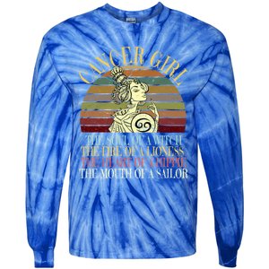 Cancer Zodiac Sign Gift June And July Birthday Gift Tie-Dye Long Sleeve Shirt