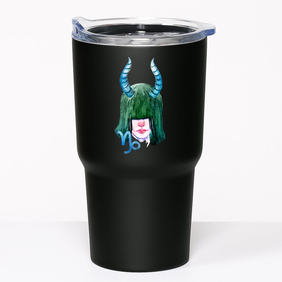 Capricorn Zodiac Sign Watercolor Illustration Tumbler