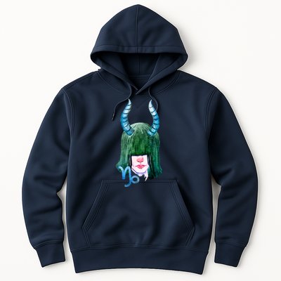 Capricorn Zodiac Sign Watercolor Illustration Hoodie