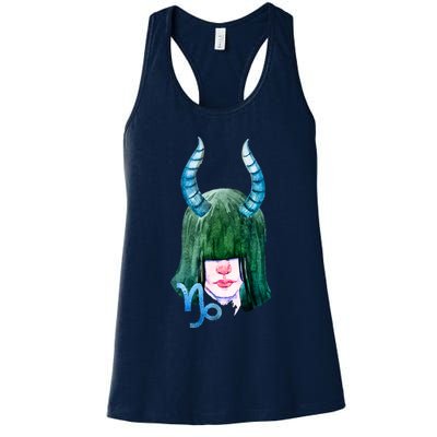 Capricorn Zodiac Sign Watercolor Illustration Womens Tank Top