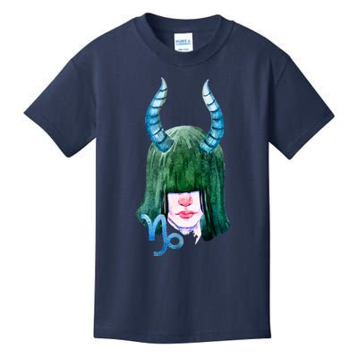 Capricorn Zodiac Sign Watercolor Illustration Kids T-Shirt