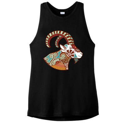 Capricorn Zodiac Symbol Cosmic Cool Astrology Lover Gifts Ladies PosiCharge Tri-Blend Wicking Tank