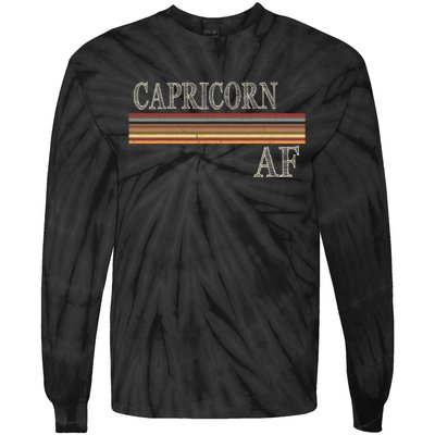 Capricorn Zodiac Sign Horoscope Astrology Birthday Tie-Dye Long Sleeve Shirt