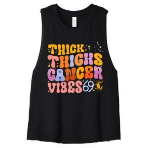 Cancer Zodiac Signs Astrology Birthday Party Decorations Women's Racerback Cropped Tank