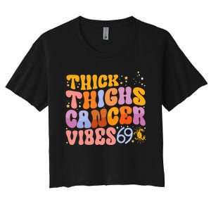 Cancer Zodiac Signs Astrology Birthday Party Decorations Women's Crop Top Tee