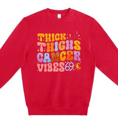 Cancer Zodiac Signs Astrology Birthday Party Decorations Premium Crewneck Sweatshirt