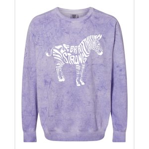 Cute Zebra Strong Ehlers Danlos Syndrome Awareness Gift Colorblast Crewneck Sweatshirt