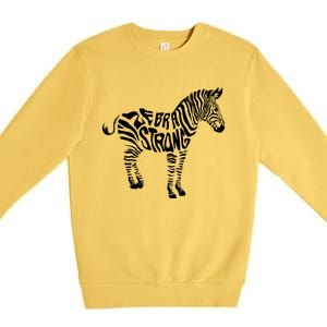 Cute Zebra Strong Ehlers Danlos Syndrome Awareness Gift Premium Crewneck Sweatshirt