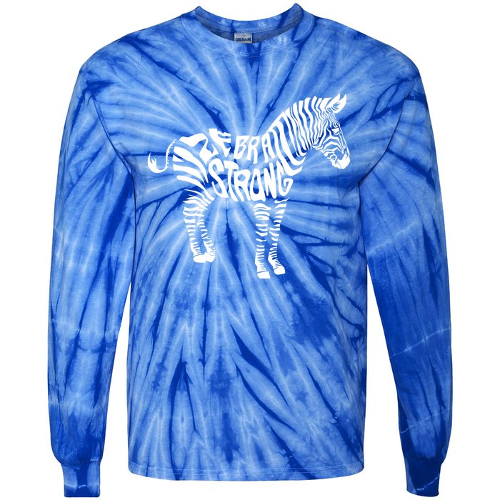 Cute Zebra Strong Ehlers Danlos Syndrome Awareness Gift Tie-Dye Long Sleeve Shirt