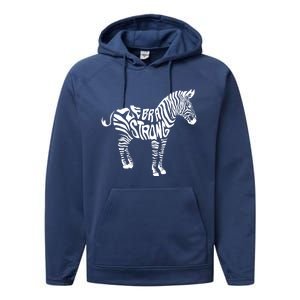 Cute Zebra Strong Ehlers Danlos Syndrome Awareness Gift Performance Fleece Hoodie