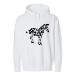 Cute Zebra Strong Ehlers Danlos Syndrome Awareness Gift Garment-Dyed Fleece Hoodie