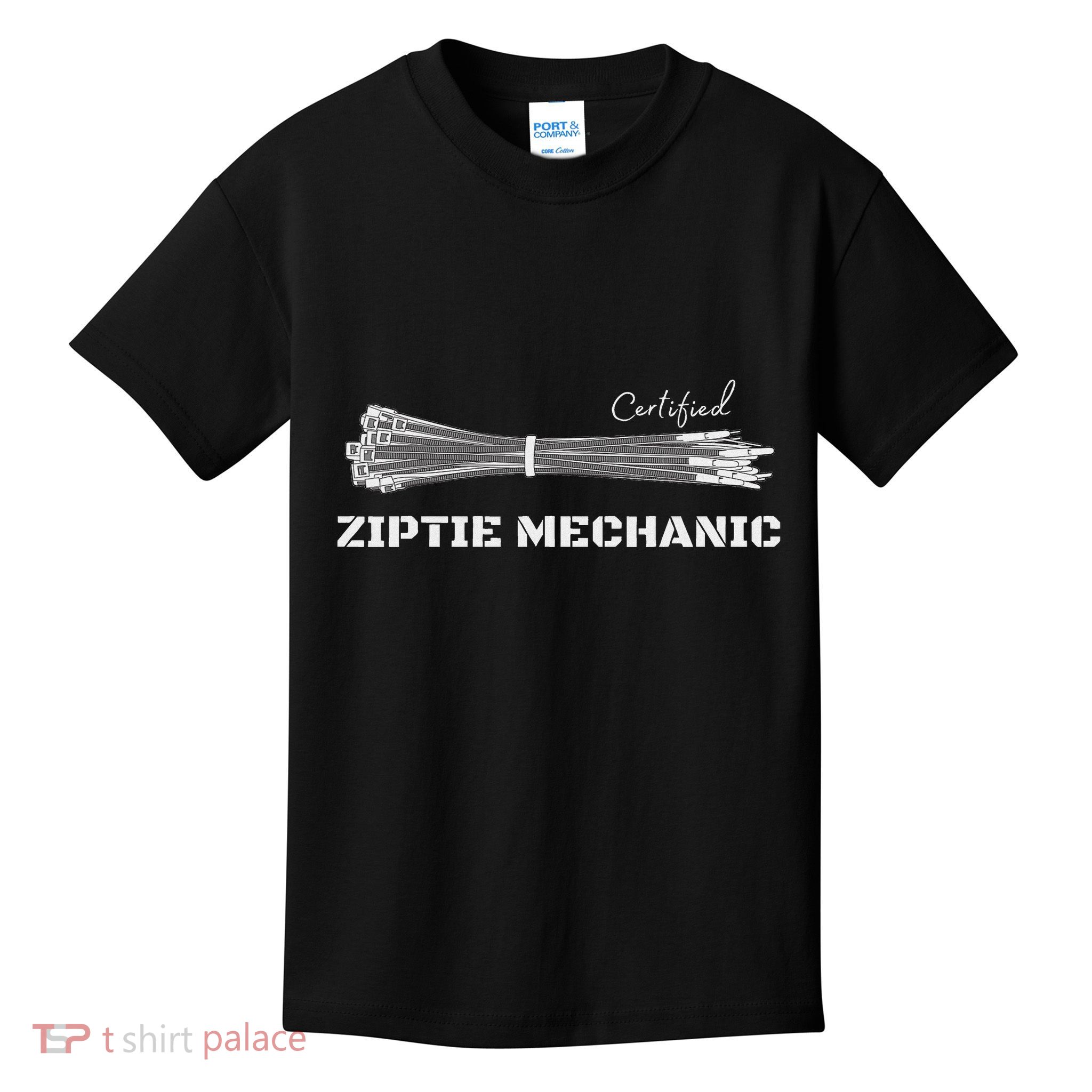 Certified Zip Tie Mechanic Car Diy Funny Automotive Kids T-Shirt