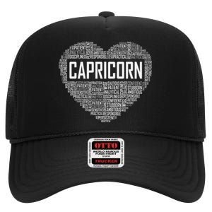 Capricorn Zodiac Traits Horoscope Astrology Sign High Crown Mesh Back Trucker Hat