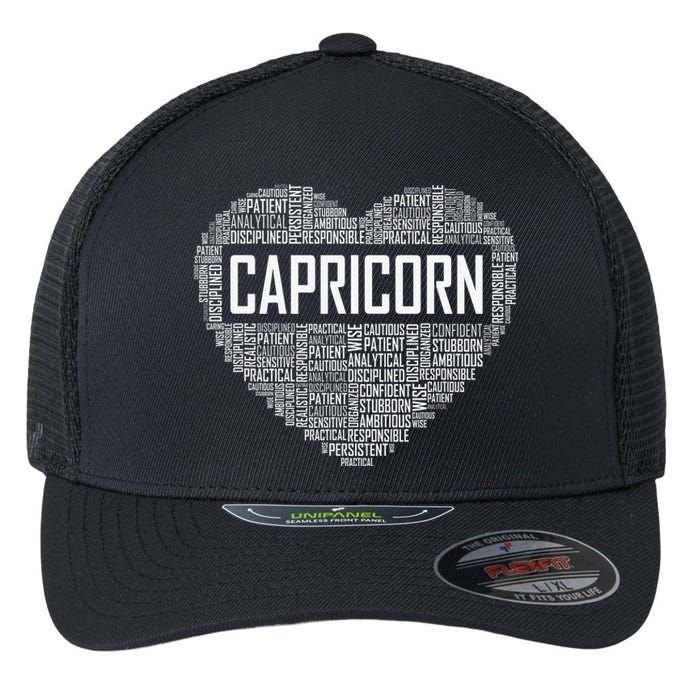 Capricorn Zodiac Traits Horoscope Astrology Sign Flexfit Unipanel Trucker Cap