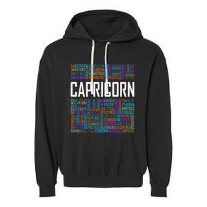 Capricorn Zodiac Traits Horoscope Astrology Sign Garment-Dyed Fleece Hoodie