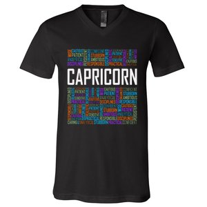 Capricorn Zodiac Traits Horoscope Astrology Sign V-Neck T-Shirt