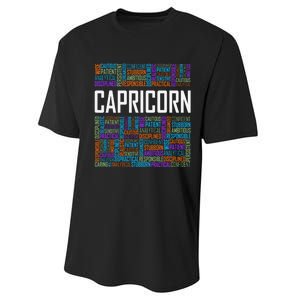 Capricorn Zodiac Traits Horoscope Astrology Sign Performance Sprint T-Shirt