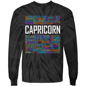 Capricorn Zodiac Traits Horoscope Astrology Sign Tie-Dye Long Sleeve Shirt