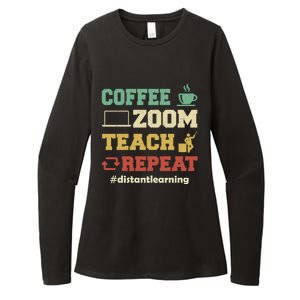 Coffee Zoom Teach Repeat Retro Teacher Distance Learning Gift Womens CVC Long Sleeve Shirt