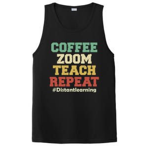 Coffee Zoom Teach Repeat Retro Teacher Distance Learning Gift PosiCharge Competitor Tank