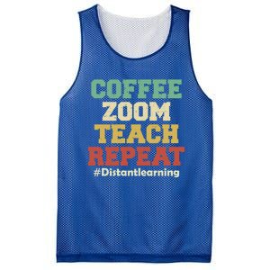 Coffee Zoom Teach Repeat Retro Teacher Distance Learning Gift Mesh Reversible Basketball Jersey Tank