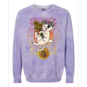 Cat Zodiac Virgo Horoscope Astrology Cute Gift Colorblast Crewneck Sweatshirt