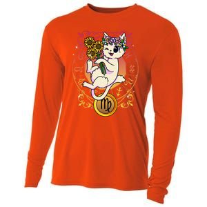 Cat Zodiac Virgo Horoscope Astrology Cute Gift Cooling Performance Long Sleeve Crew