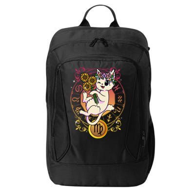 Cat Zodiac Virgo Horoscope Astrology Cute Gift City Backpack