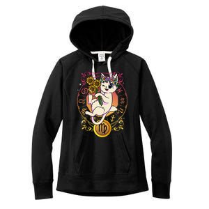 Cat Zodiac Virgo Horoscope Astrology Cute Gift Women's Fleece Hoodie