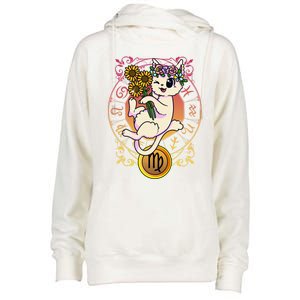 Cat Zodiac Virgo Horoscope Astrology Cute Gift Womens Funnel Neck Pullover Hood