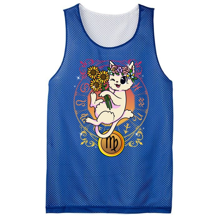 Cat Zodiac Virgo Horoscope Astrology Cute Gift Mesh Reversible Basketball Jersey Tank