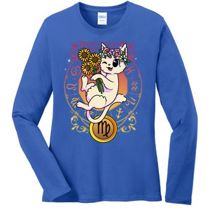 Cat Zodiac Virgo Horoscope Astrology Cute Gift Ladies Long Sleeve Shirt