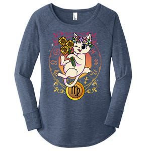 Cat Zodiac Virgo Horoscope Astrology Cute Gift Women's Perfect Tri Tunic Long Sleeve Shirt